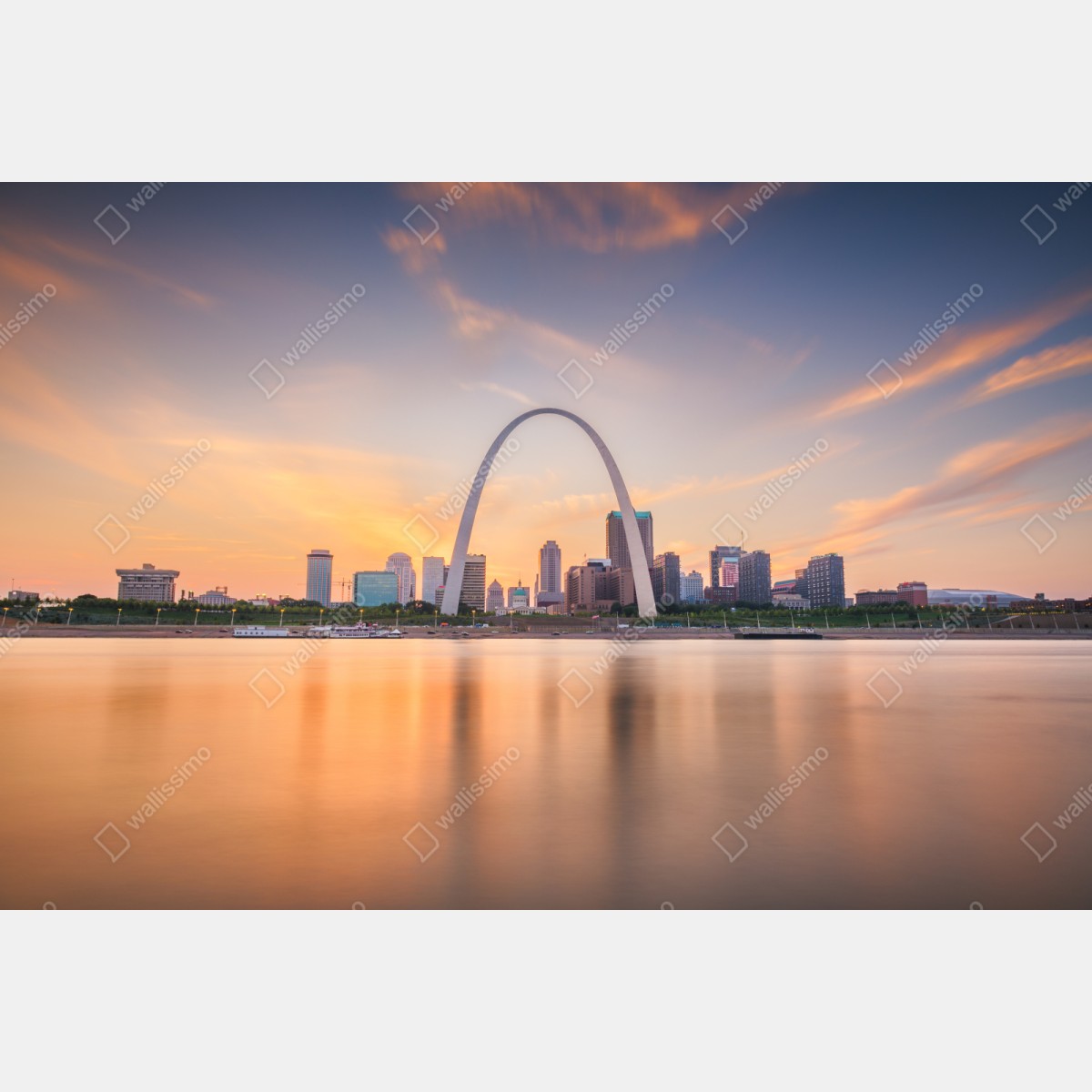 Repositionierbarer Aufkleber St. Louis skyline bei dämmerung – Wallnifity® Repositionierbarer Aufkleber St. Louis skyline bei dämmerung – Wallnifity®