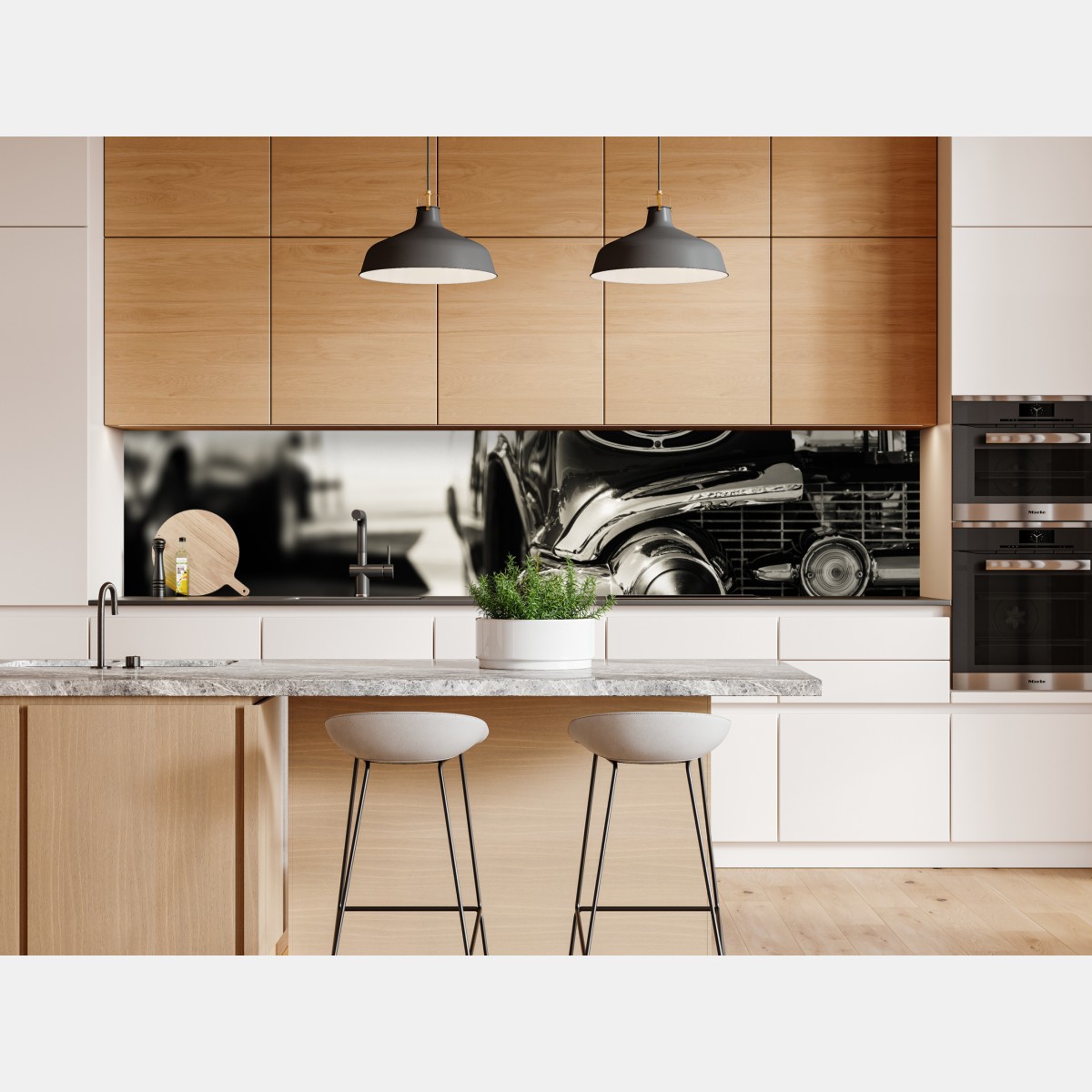 Repositionierbarer Aufkleber vintage chrom klassisches auto nahaufnahme – Wallnifity® Repositionierbarer Aufkleber vintage chrom klassisches auto nahaufnahme – Wallnifity®