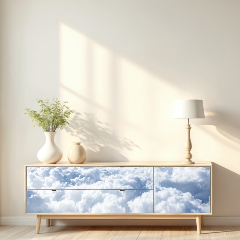 Repositionierbarer Aufkleber ruhige wolkenlandschaft aus der luft – Wallnifity® Repositionierbarer Aufkleber ruhige wolkenlandschaft aus der luft – Wallnifity®