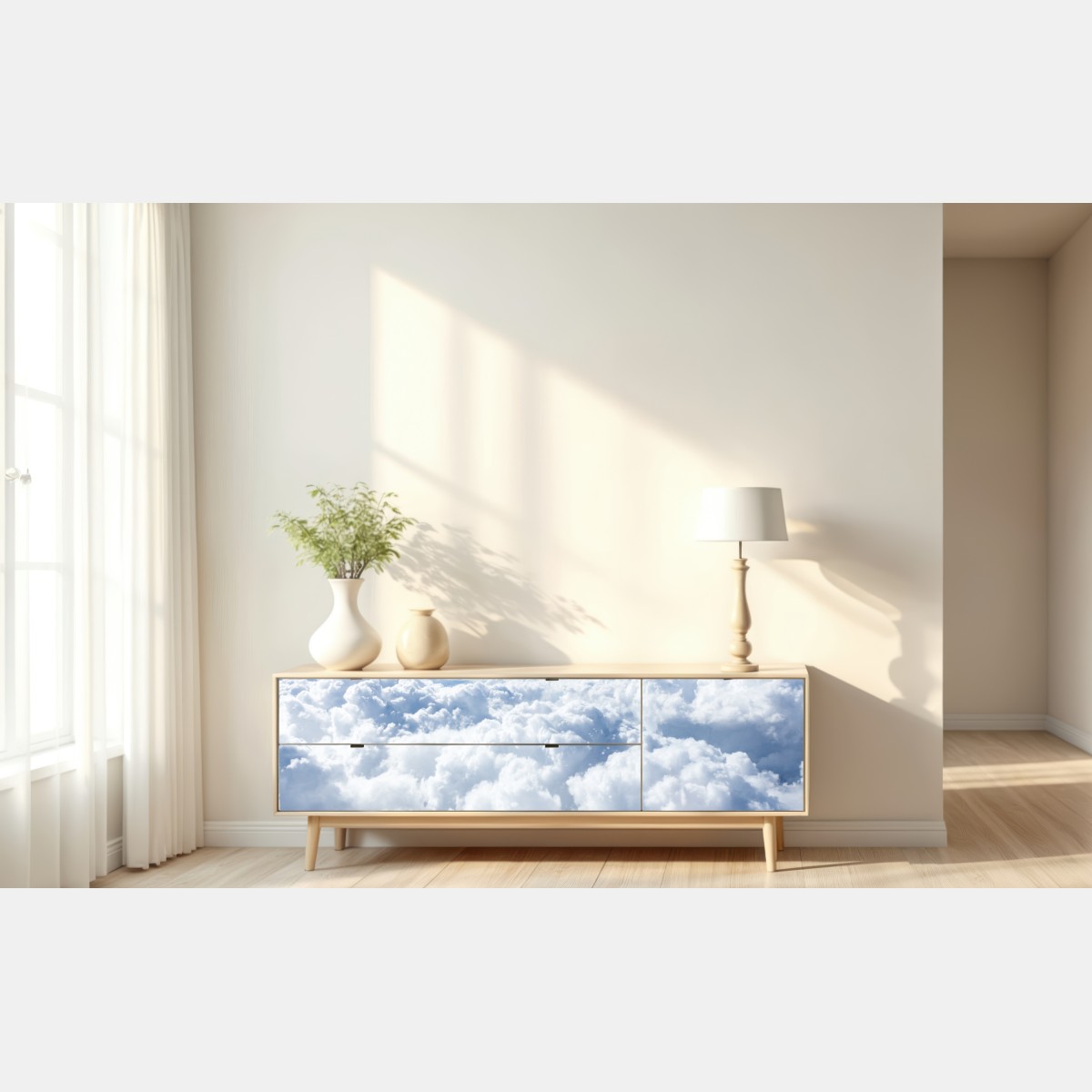 Repositionierbarer Aufkleber ruhige wolkenlandschaft aus der luft – Wallnifity® Repositionierbarer Aufkleber ruhige wolkenlandschaft aus der luft – Wallnifity®