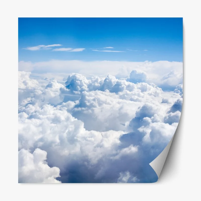 Repositionierbarer Aufkleber ruhige wolkenlandschaft am blauen himmel