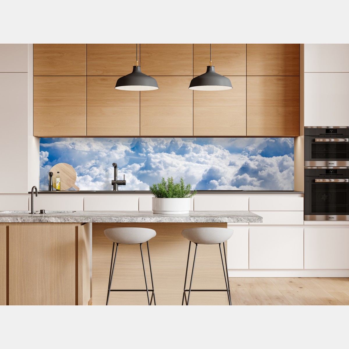 Repositionierbarer Aufkleber ruhige wolkenlandschaft am blauen himmel – Wallnifity® Repositionierbarer Aufkleber ruhige wolkenlandschaft am blauen himmel – Wallnifity®