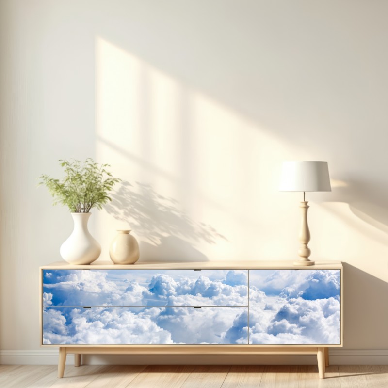 Repositionierbarer Aufkleber ruhige wolkenlandschaft am blauen himmel – Wallnifity® Repositionierbarer Aufkleber ruhige wolkenlandschaft am blauen himmel – Wallnifity®