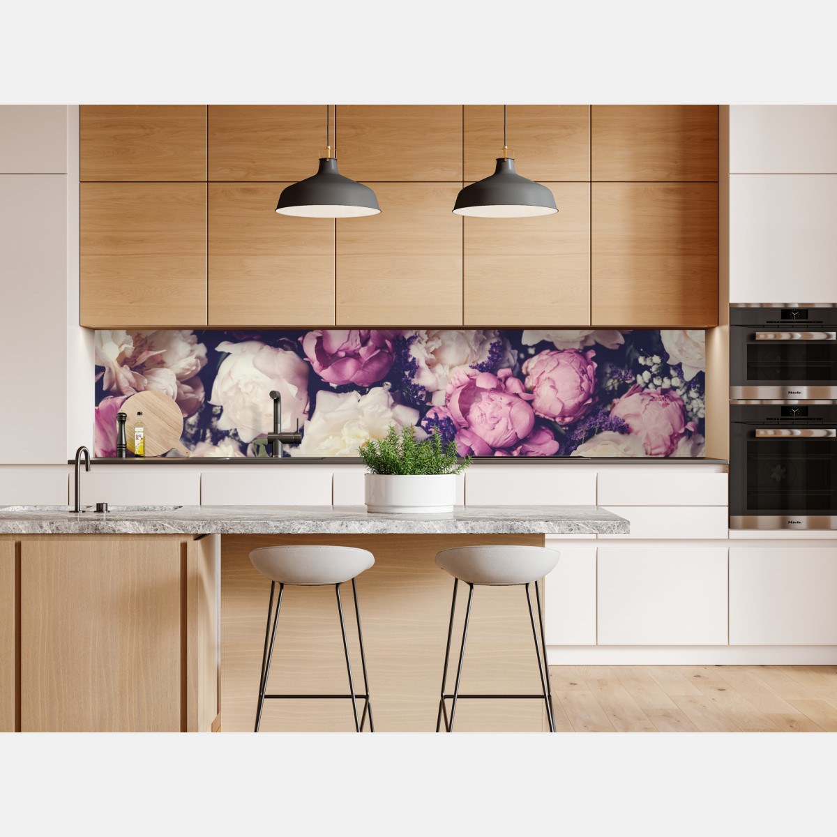 Repositionierbarer Aufkleber romantischer pfingstrosenstrauß in pastelltönen – Wallnifity® Repositionierbarer Aufkleber romantischer pfingstrosenstrauß in pastelltönen – Wallnifity®