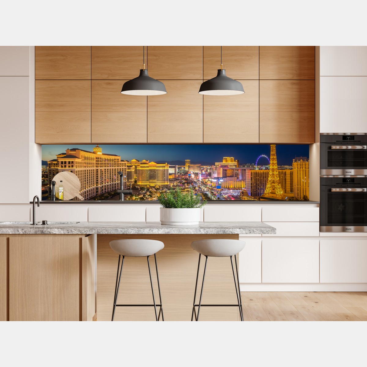 Repositionierbarer Aufkleber Las Vegas skyline bei nacht – Wallnifity® Repositionierbarer Aufkleber Las Vegas skyline bei nacht – Wallnifity®