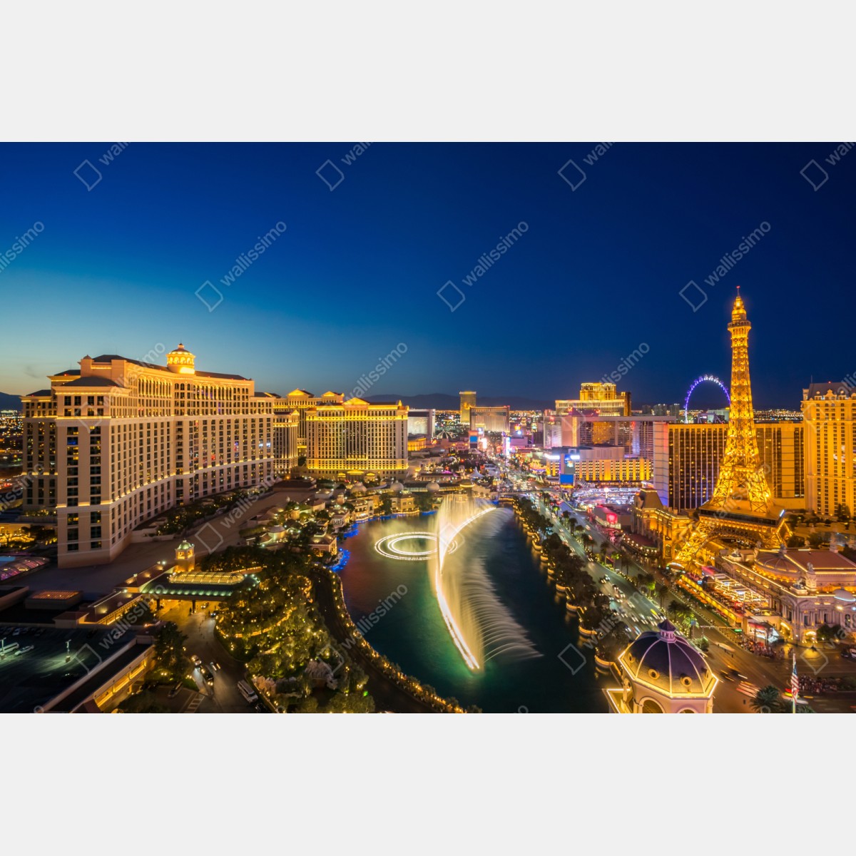 Repositionierbarer Aufkleber Las Vegas skyline bei nacht – Wallnifity® Repositionierbarer Aufkleber Las Vegas skyline bei nacht – Wallnifity®