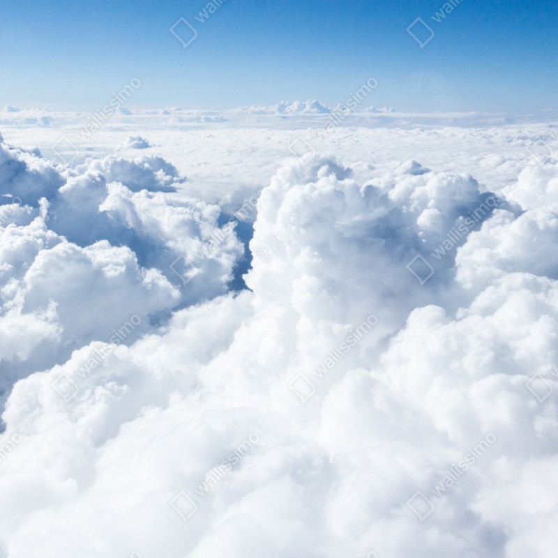 Repositionierbarer Aufkleber blick von oben: sanfte wolken und blauer himmel – Wallnifity® Repositionierbarer Aufkleber blick von oben: sanfte wolken und blauer himmel – Wallnifity®