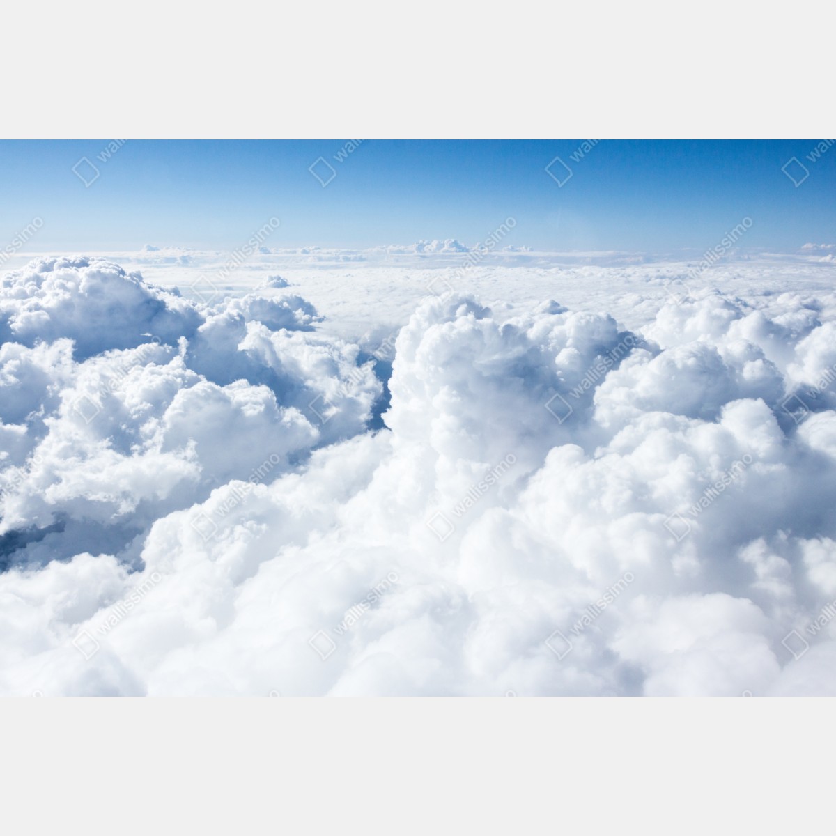Repositionierbarer Aufkleber blick von oben: sanfte wolken und blauer himmel – Wallnifity® Repositionierbarer Aufkleber blick von oben: sanfte wolken und blauer himmel – Wallnifity®