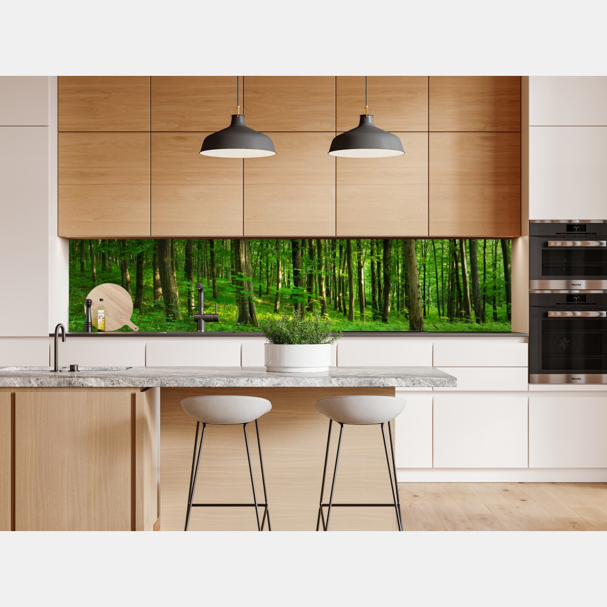 Repositionierbarer Aufkleber sonniger grüner wald im frühling – Wallnifity® Repositionierbarer Aufkleber sonniger grüner wald im frühling – Wallnifity®