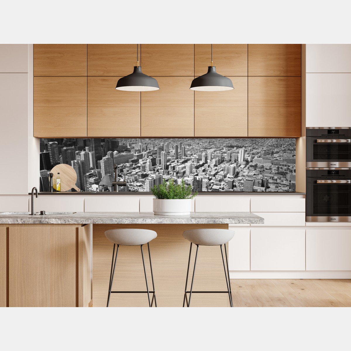 Repositionierbarer Aufkleber Chicago skyline in graustufen – Wallnifity® Repositionierbarer Aufkleber Chicago skyline in graustufen – Wallnifity®