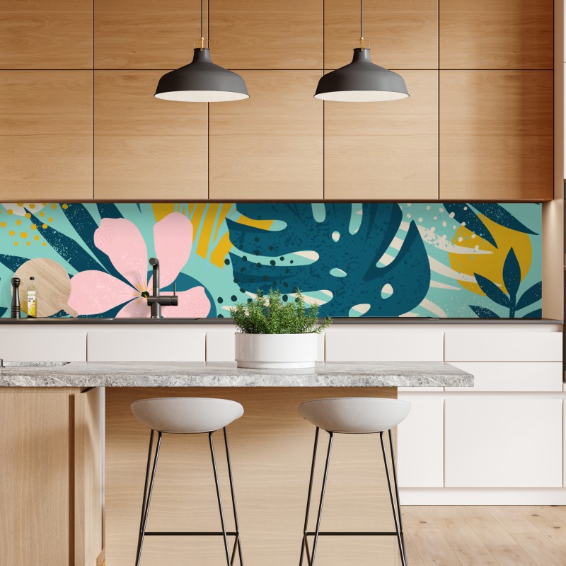 Repositionierbarer Aufkleber leuchtende blaue orchidee vor schwarzem hintergrund – Wallnifity®