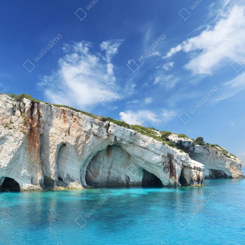 Repositionierbarer Aufkleber blaue höhlen auf Zakynthos – Wallnifity® Repositionierbarer Aufkleber blaue höhlen auf Zakynthos – Wallnifity®