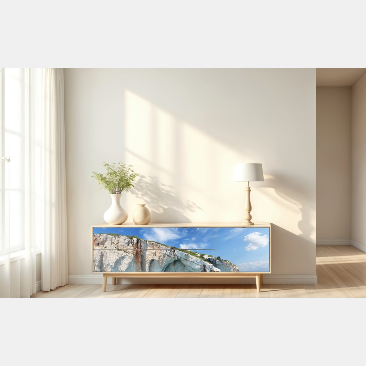 Repositionierbarer Aufkleber blaue höhlen auf Zakynthos – Wallnifity® Repositionierbarer Aufkleber blaue höhlen auf Zakynthos – Wallnifity®