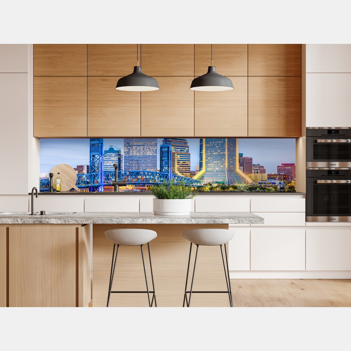 Repositionierbarer Aufkleber Jacksonville skyline bei dämmerung – Wallnifity® Repositionierbarer Aufkleber Jacksonville skyline bei dämmerung – Wallnifity®