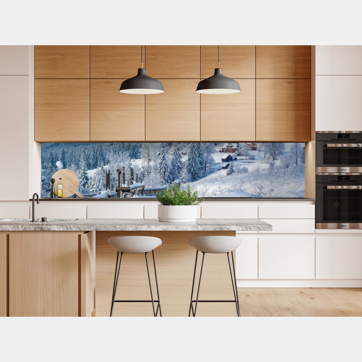 Repositionierbarer Aufkleber winterweg zum alpendorf – Wallnifity® Repositionierbarer Aufkleber winterweg zum alpendorf – Wallnifity®
