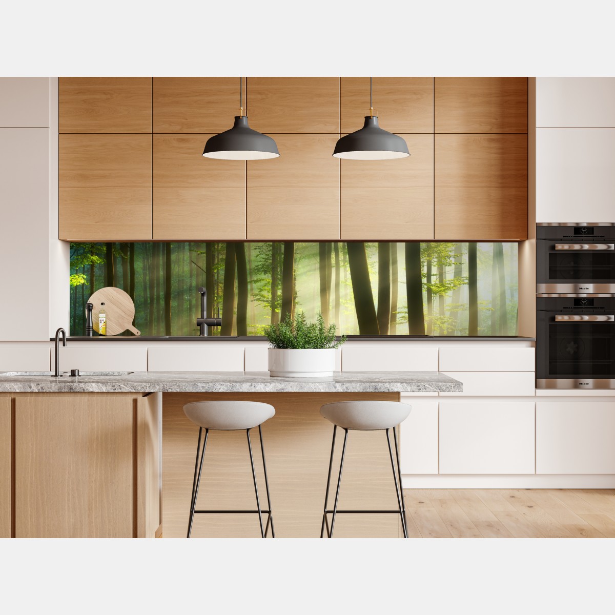 Repositionierbarer Aufkleber sonnenbeschienener morgenwald – Wallnifity® Repositionierbarer Aufkleber sonnenbeschienener morgenwald – Wallnifity®