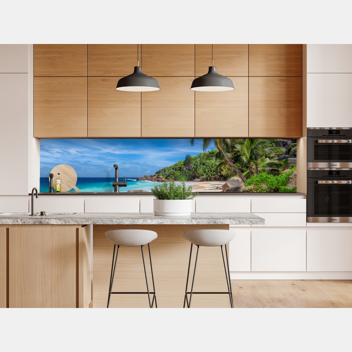Repositionierbarer Aufkleber tropischer palmenstrand – Wallnifity® Repositionierbarer Aufkleber tropischer palmenstrand – Wallnifity®