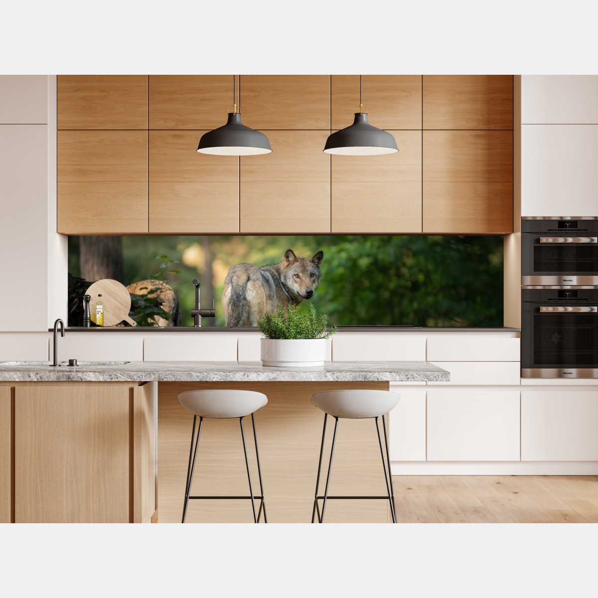 Repositionierbarer Aufkleber wolf auf der lichtung im wald – Wallnifity® Repositionierbarer Aufkleber wolf auf der lichtung im wald – Wallnifity®