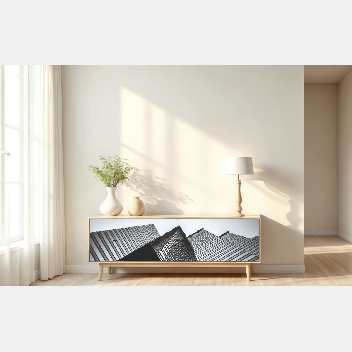 Repositionierbarer Aufkleber Hongkong hochhaus perspektive – Wallnifity® Repositionierbarer Aufkleber Hongkong hochhaus perspektive – Wallnifity®
