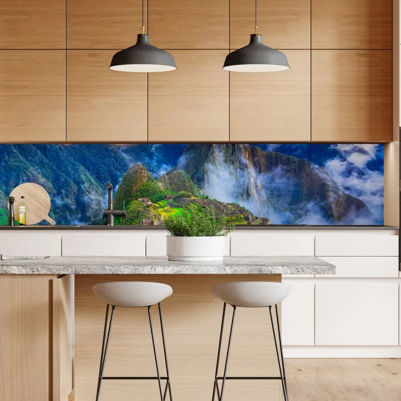 Repositionierbarer Aufkleber sonnenuntergang über Machu Picchu antike Inka-zitadelle – Wallnifity® Repositionierbarer Aufkleber sonnenuntergang über Machu Picchu antike Inka-zitadelle – Wallnifity®