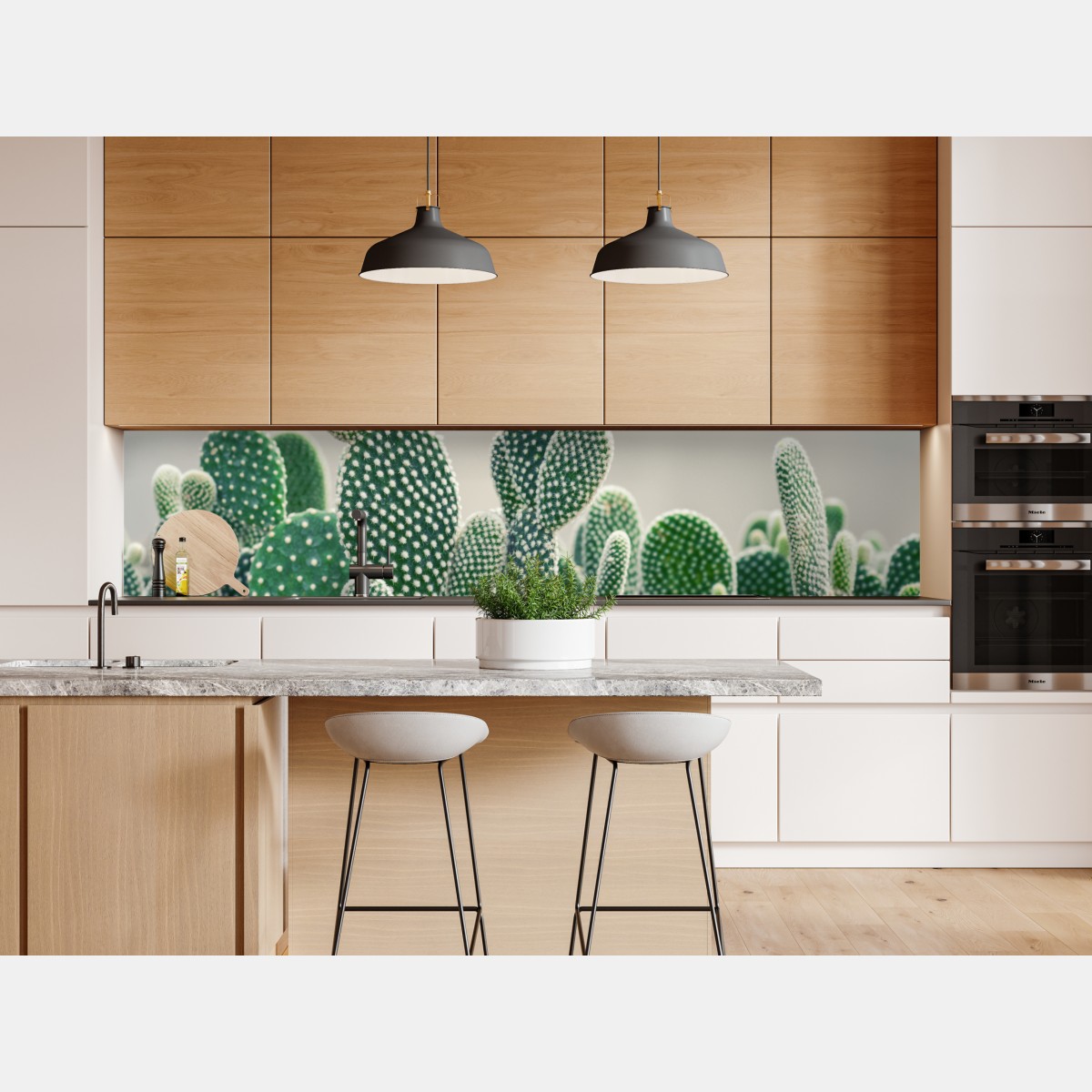 Repositionierbarer Aufkleber nahaufnahme eines opuntienkaktus – Wallnifity® Repositionierbarer Aufkleber nahaufnahme eines opuntienkaktus – Wallnifity®