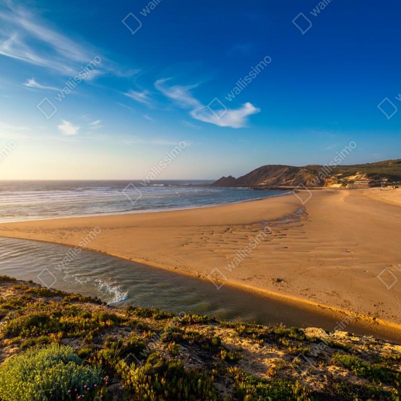 Repositionierbarer Aufkleber Praia da Amoreira panoramablick – Wallnifity® Repositionierbarer Aufkleber Praia da Amoreira panoramablick – Wallnifity®