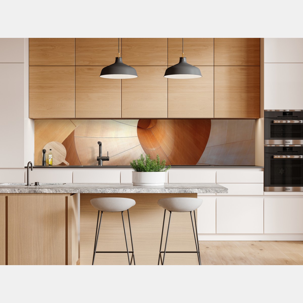 Repositionierbarer Aufkleber warme holzspirale – Wallnifity® Repositionierbarer Aufkleber warme holzspirale – Wallnifity®