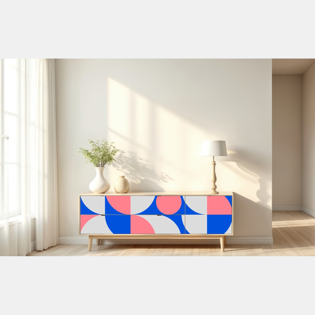 Repositionierbarer Aufkleber skandinavische geometrische komposition – Wallnifity® Repositionierbarer Aufkleber skandinavische geometrische komposition – Wallnifity®