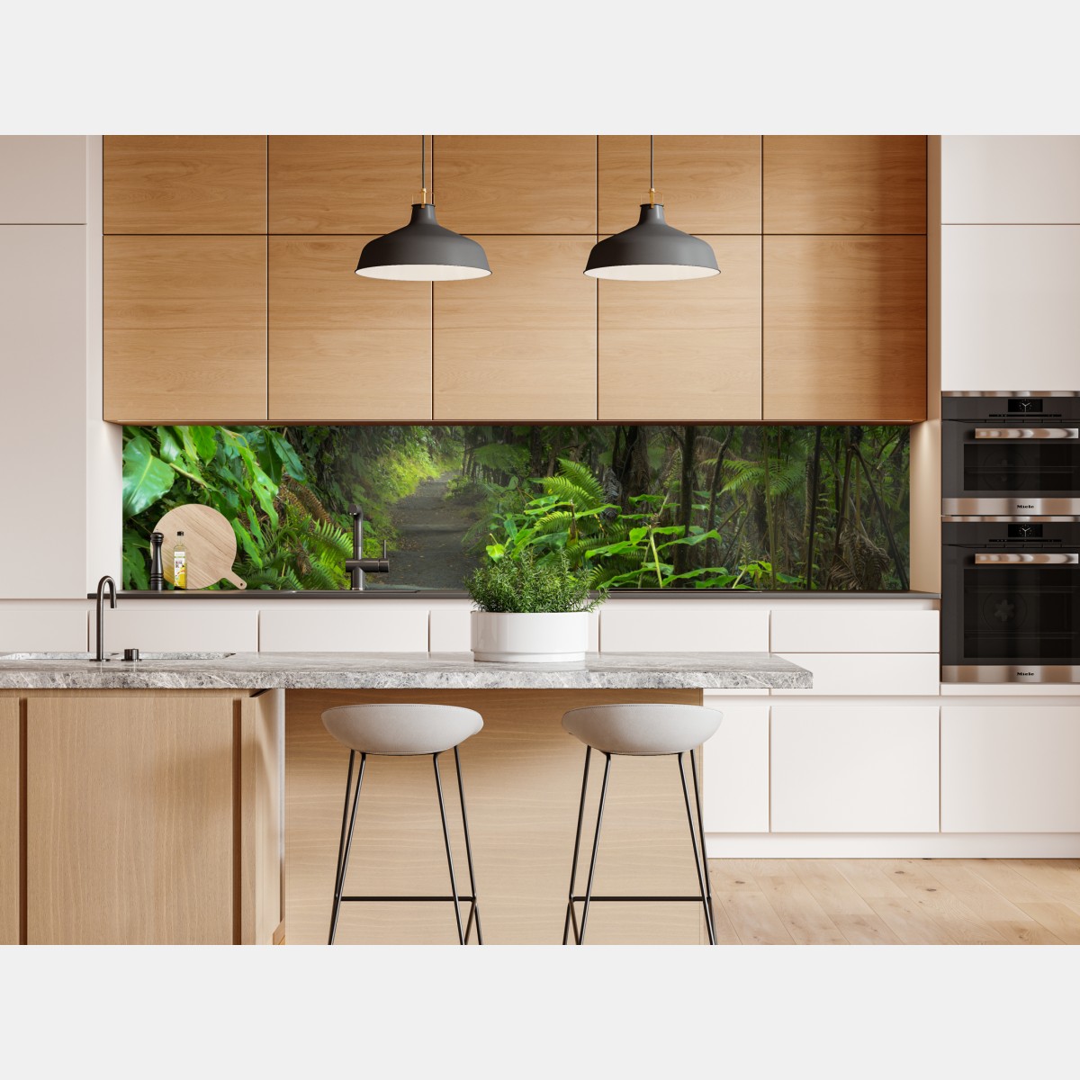 Repositionierbarer Aufkleber üppiger regenwaldpfad im Kilauea Iki, Hawaii – Wallnifity® Repositionierbarer Aufkleber üppiger regenwaldpfad im Kilauea Iki, Hawaii – Wallnifity®