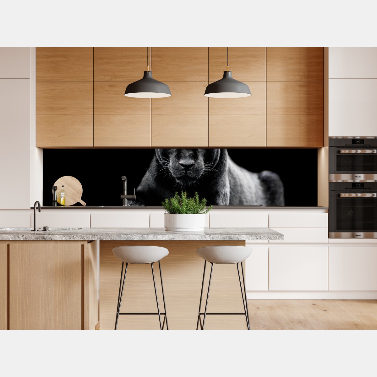 Repositionierbarer Aufkleber porträt eines schwarzen panthers vor schwarzem hintergrund – Wallnifity® Repositionierbarer Aufkleber porträt eines schwarzen panthers vor schwarzem hintergrund – Wallnifity®