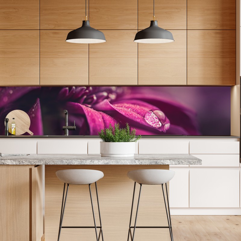 Repositionierbarer Aufkleber Dallas skyline im violetten abendlicht – Wallnifity®