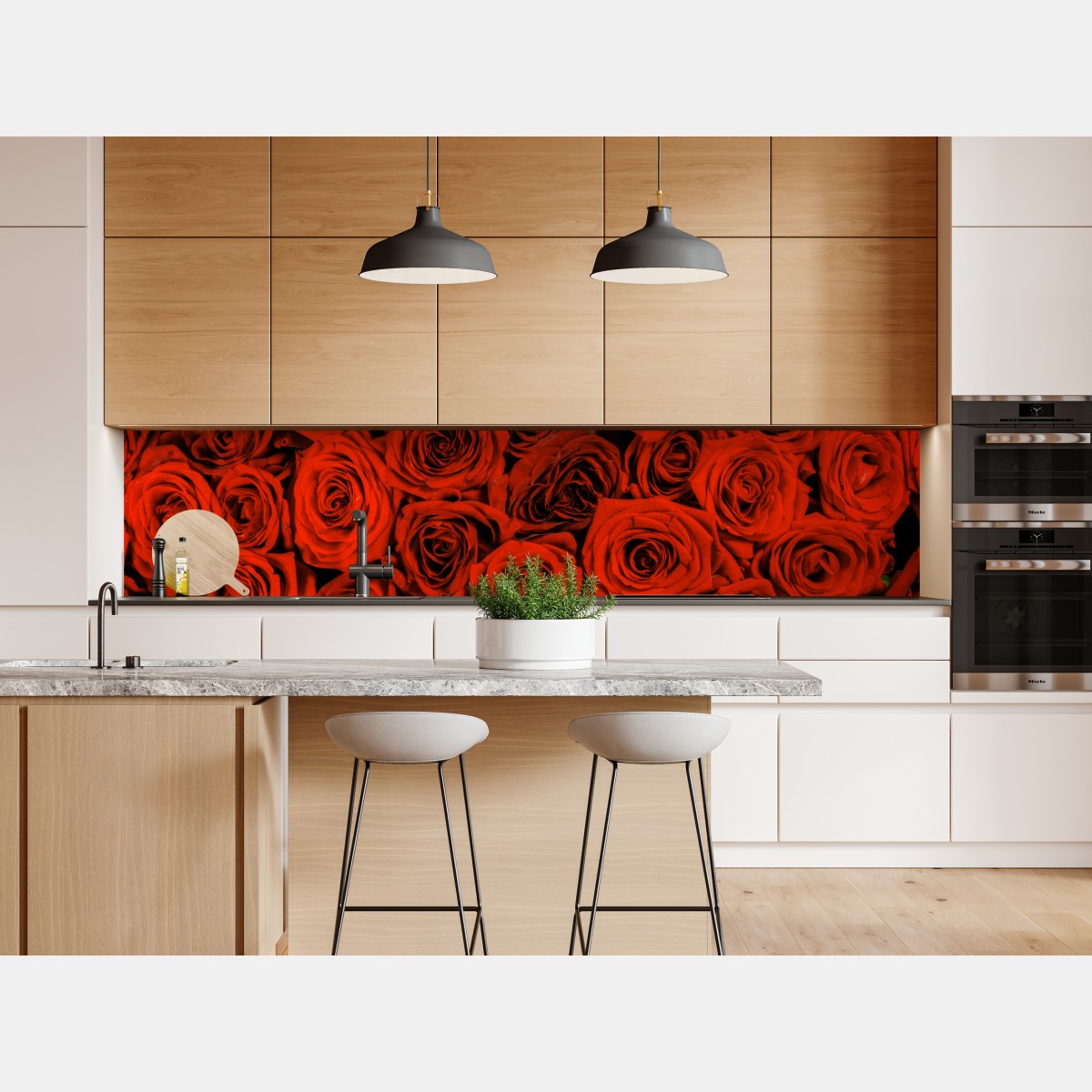 Repositionierbarer Aufkleber prächtiger strauß roter rosen – Wallnifity® Repositionierbarer Aufkleber prächtiger strauß roter rosen – Wallnifity®