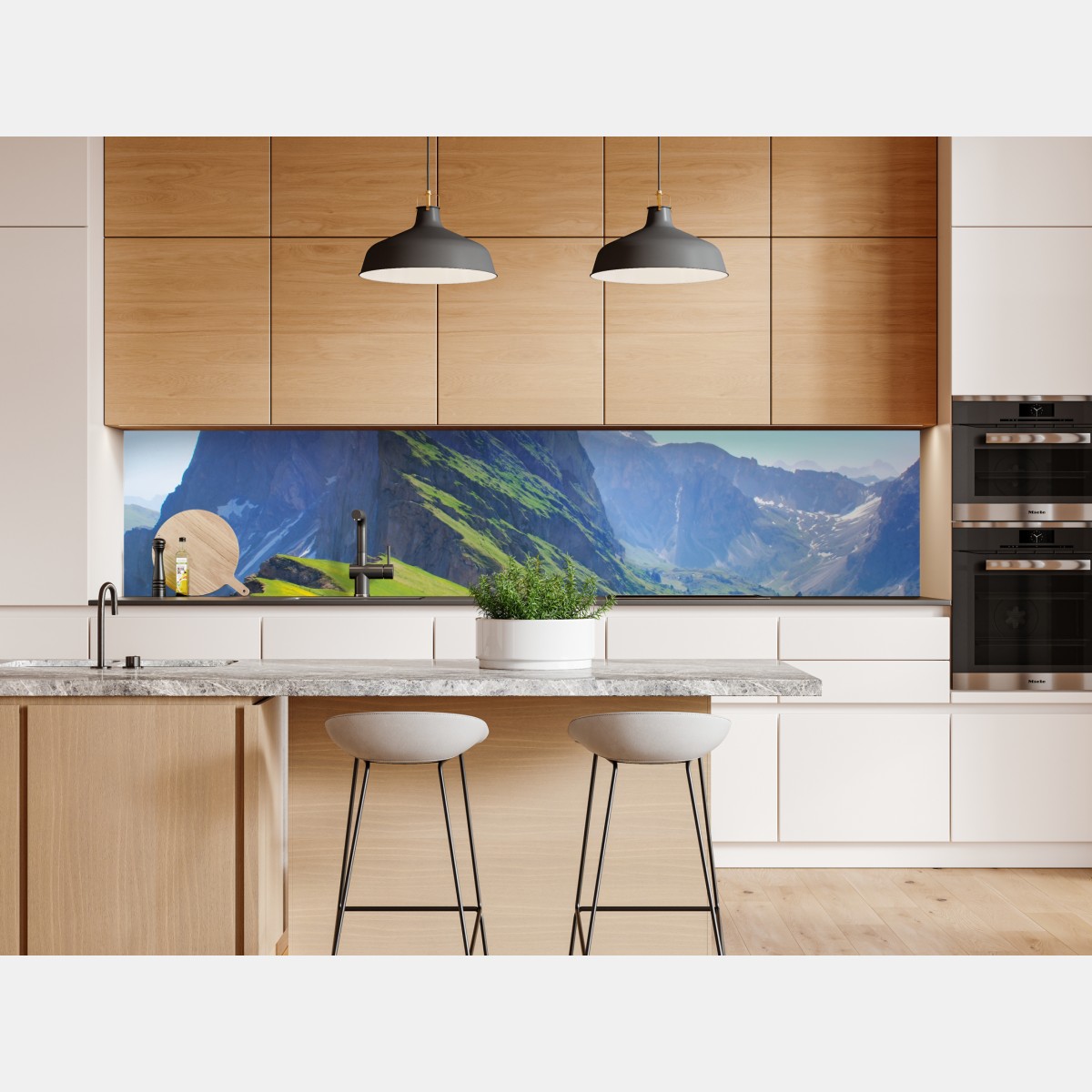 Repositionierbarer Aufkleber majestätische Seceda in den Dolomiten – Wallnifity® Repositionierbarer Aufkleber majestätische Seceda in den Dolomiten – Wallnifity®