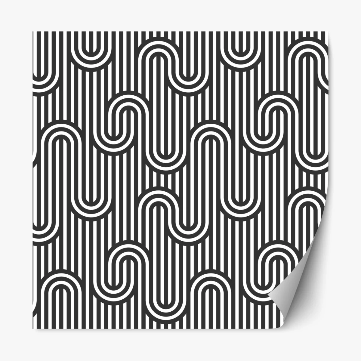 Repositionierbarer Aufkleber schwarz-weiß geometrisches optisches muster – Wallnifity® Repositionierbarer Aufkleber schwarz-weiß geometrisches optisches muster – Wallnifity®
