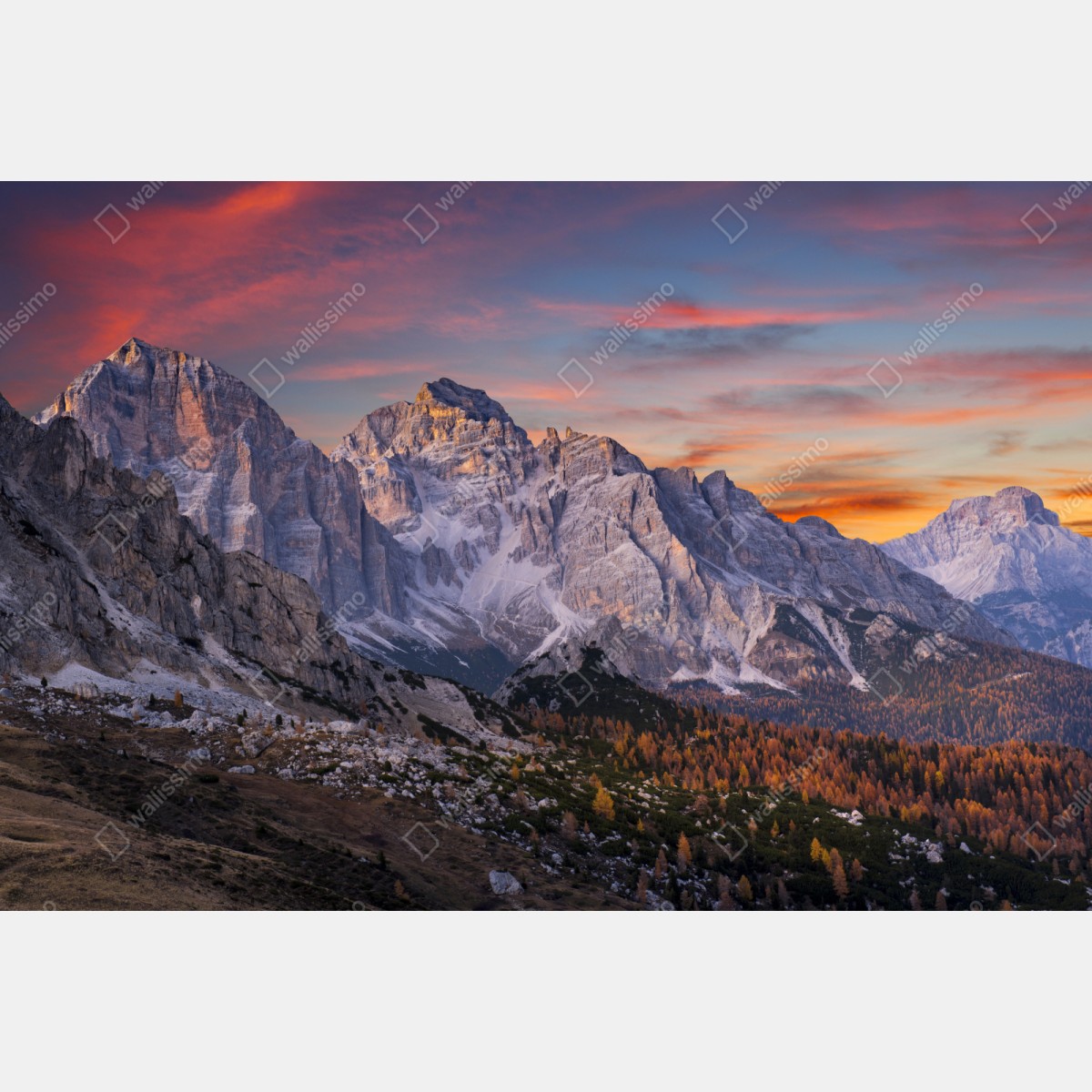 Repositionierbarer Aufkleber majestätischer herbstlicher sonnenuntergang in den bergen – Wallnifity® Repositionierbarer Aufkleber majestätischer herbstlicher sonnenuntergang in den bergen – Wallnifity®