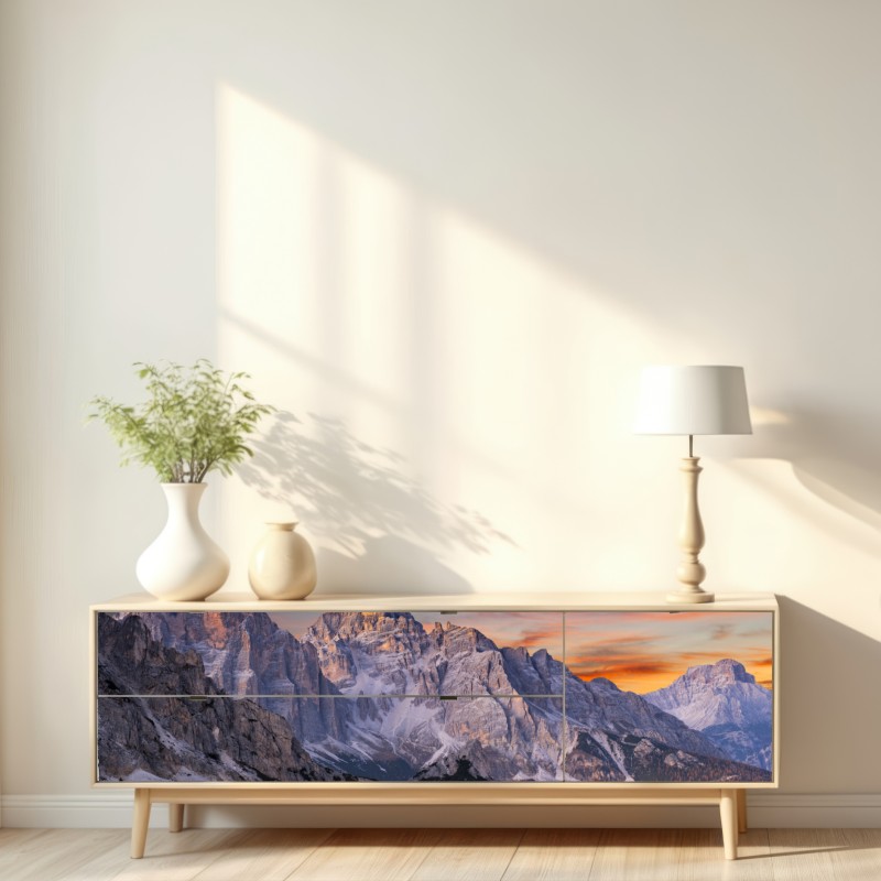 Repositionierbarer Aufkleber majestätischer herbstlicher sonnenuntergang in den bergen – Wallnifity® Repositionierbarer Aufkleber majestätischer herbstlicher sonnenuntergang in den bergen – Wallnifity®