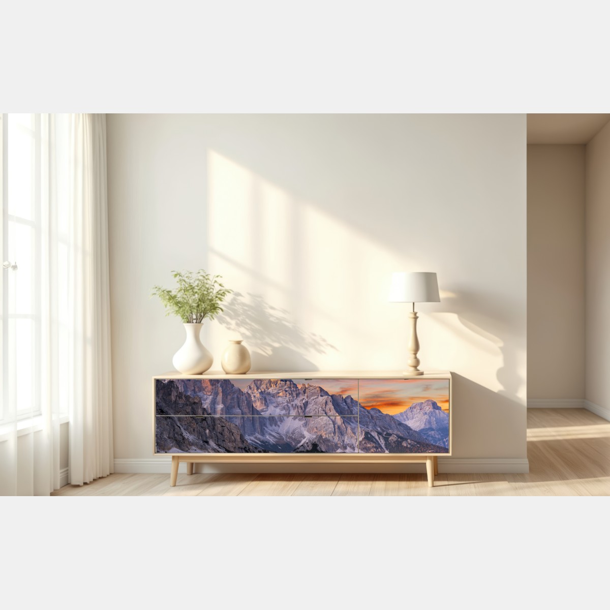 Repositionierbarer Aufkleber majestätischer herbstlicher sonnenuntergang in den bergen – Wallnifity® Repositionierbarer Aufkleber majestätischer herbstlicher sonnenuntergang in den bergen – Wallnifity®