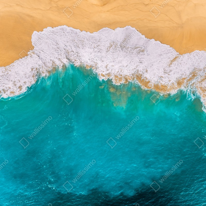 Repositionierbarer Aufkleber türkisblaue wellen am strand Kelingking, Nusa Penida – Wallnifity® Repositionierbarer Aufkleber türkisblaue wellen am strand Kelingking, Nusa Penida – Wallnifity®