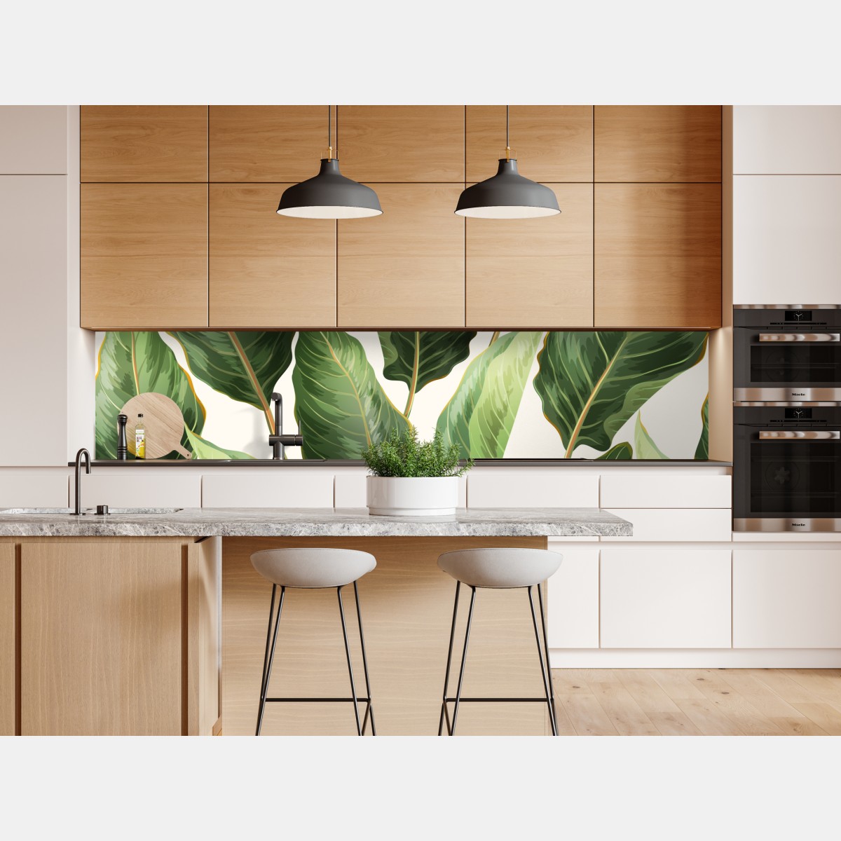 Repositionierbarer Aufkleber tropisches bananenblattmuster – Wallnifity® Repositionierbarer Aufkleber tropisches bananenblattmuster – Wallnifity®