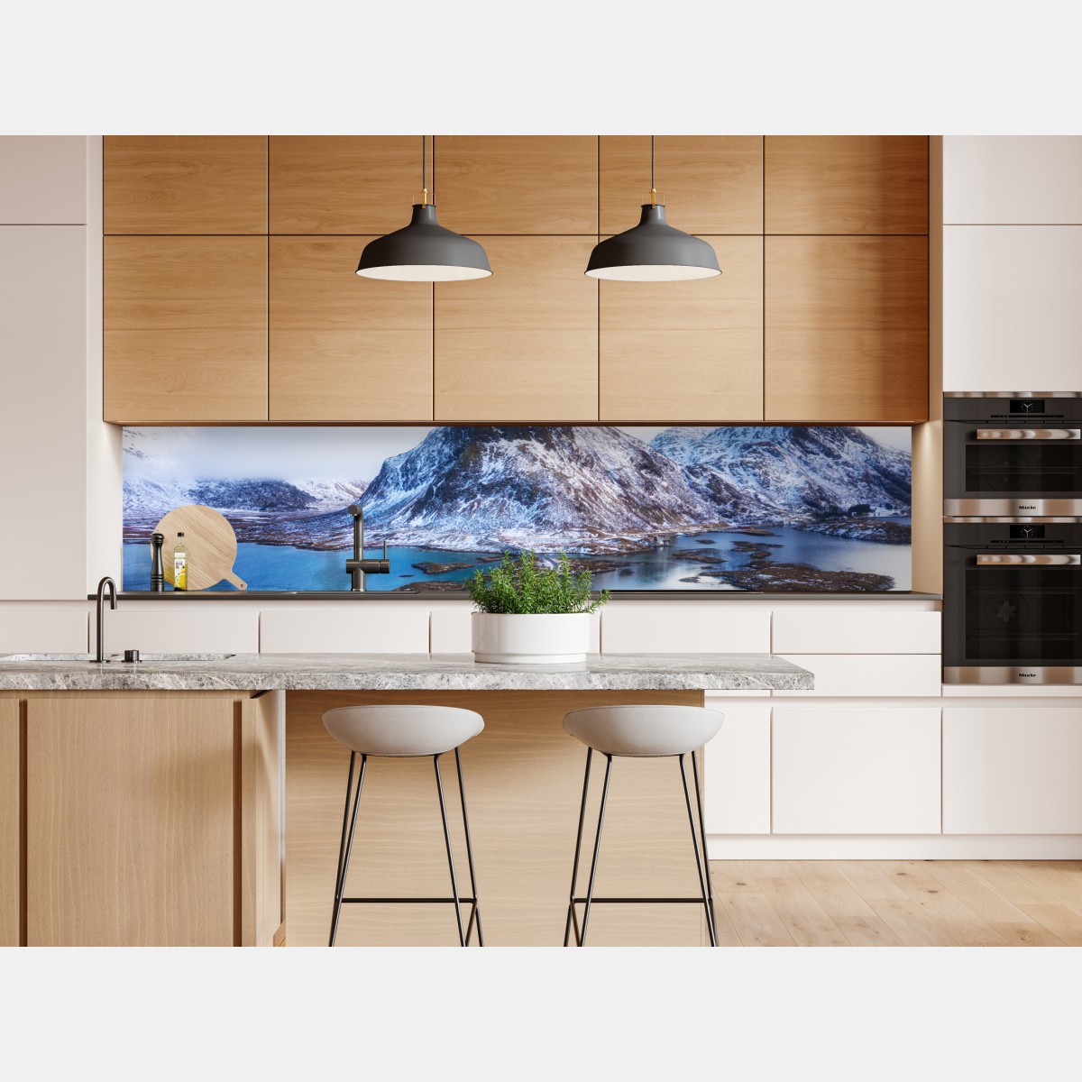 Repositionierbarer Aufkleber Lofoten brücke und berg aus der luft – Wallnifity® Repositionierbarer Aufkleber Lofoten brücke und berg aus der luft – Wallnifity®