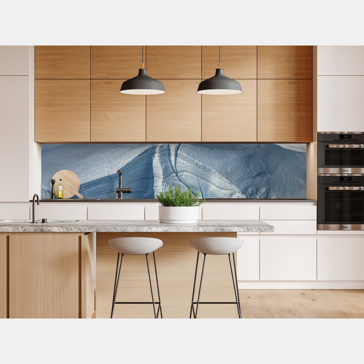 Repositionierbarer Aufkleber gletscherlandschaft mit tiefen spalten – Wallnifity® Repositionierbarer Aufkleber gletscherlandschaft mit tiefen spalten – Wallnifity®
