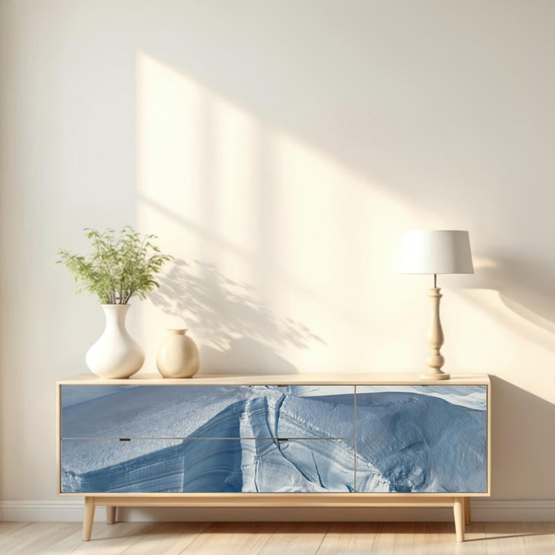 Repositionierbarer Aufkleber gletscherlandschaft mit tiefen spalten – Wallnifity® Repositionierbarer Aufkleber gletscherlandschaft mit tiefen spalten – Wallnifity®