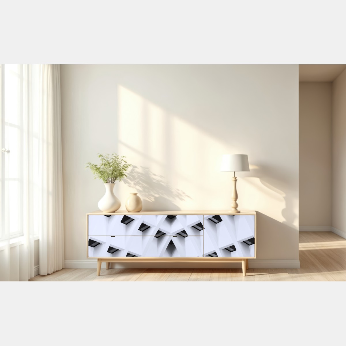 Repositionierbarer Aufkleber geometrisches gewölbtes deckenmuster – Wallnifity® Repositionierbarer Aufkleber geometrisches gewölbtes deckenmuster – Wallnifity®
