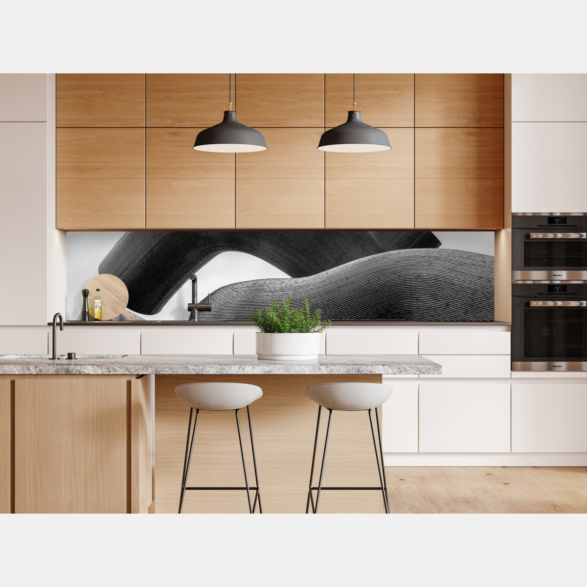 Repositionierbarer Aufkleber gekrümmte formen abstrakte skulptur in grau – Wallnifity® Repositionierbarer Aufkleber gekrümmte formen abstrakte skulptur in grau – Wallnifity®