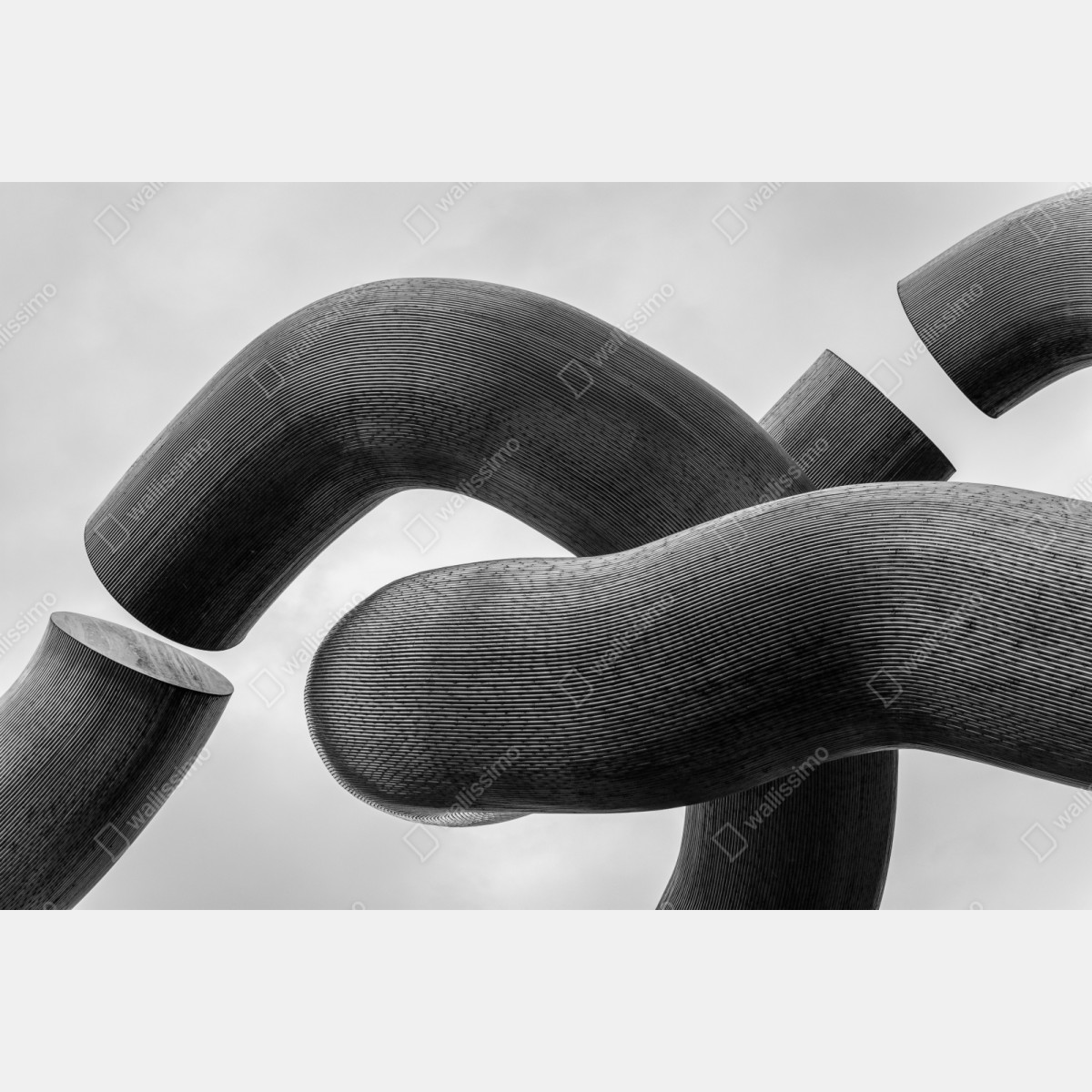 Repositionierbarer Aufkleber gekrümmte formen abstrakte skulptur in grau – Wallnifity® Repositionierbarer Aufkleber gekrümmte formen abstrakte skulptur in grau – Wallnifity®