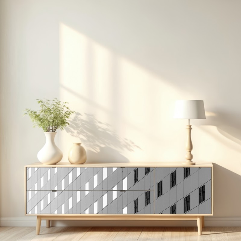 Repositionierbarer Aufkleber minimalistische fassadenstruktur mit geometrischem muster – Wallnifity® Repositionierbarer Aufkleber minimalistische fassadenstruktur mit geometrischem muster – Wallnifity®