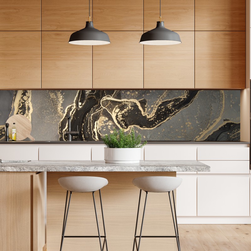 Repositionierbarer Aufkleber monochromes tropisches blattmuster – Wallnifity®