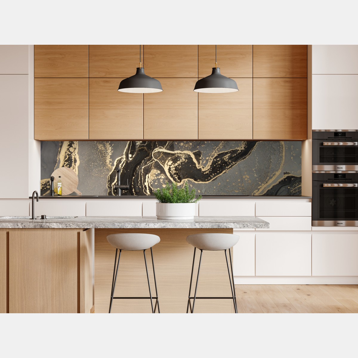 Repositionierbarer Aufkleber luxuriöser schwarz-goldener marmor abstrakt – Wallnifity® Repositionierbarer Aufkleber luxuriöser schwarz-goldener marmor abstrakt – Wallnifity®
