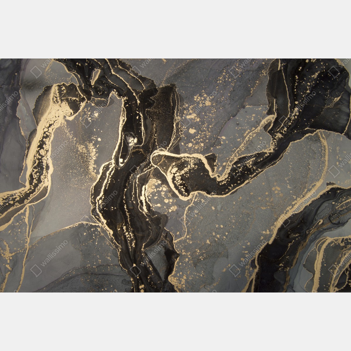 Repositionierbarer Aufkleber luxuriöser schwarz-goldener marmor abstrakt – Wallnifity® Repositionierbarer Aufkleber luxuriöser schwarz-goldener marmor abstrakt – Wallnifity®