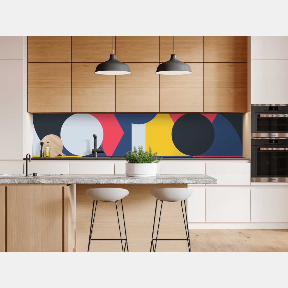 Repositionierbarer Aufkleber lebendige geometrische komposition – Wallnifity® Repositionierbarer Aufkleber lebendige geometrische komposition – Wallnifity®